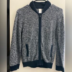 Gymboree Navy and White Zip-Up Cardigan size 10-12